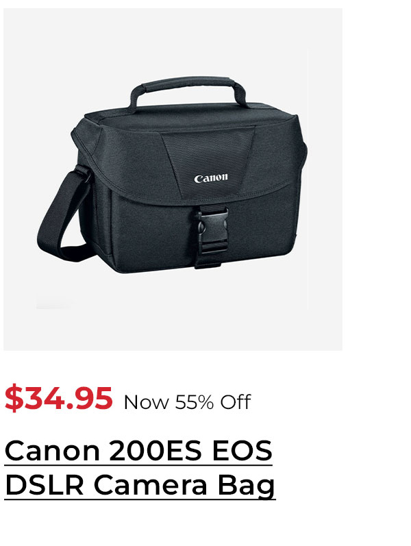Canon 200ES EOS DSLR Camera Gadget Bag with Padded and Adjustable Shoulder Strap (Black)