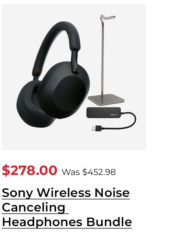 Sony WH-1000XM5 Wireless Noise Canceling Over-Ear Headphones (Black) Bundle