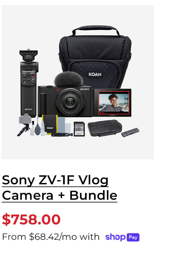 Sony ZV-1F Vlog Camera for Content Creators and Vloggers (Black) and Vlogger Accessory Kit Bundle
