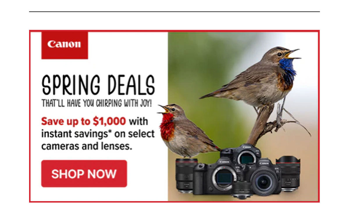 canon spring sale: up to $1,000 off