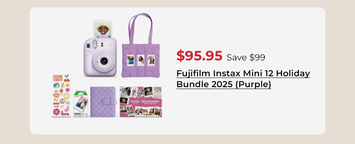 Fujifilm Instax Mini 12 Holiday Bundle 2025 (Purple)