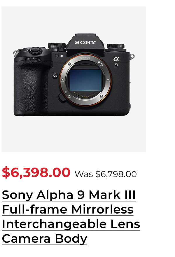 Sony Alpha 9 Mark III Full-frame Mirrorless Interchangeable Lens Camera Body