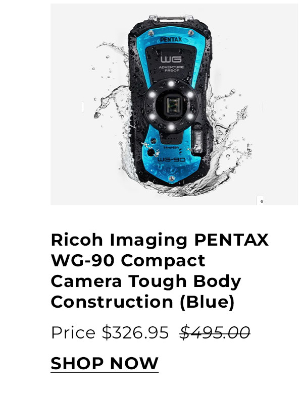 Ricoh Imaging PENTAX WG-90 Compact Camera with Tough Body Construction and Exceptional Image (Blue)