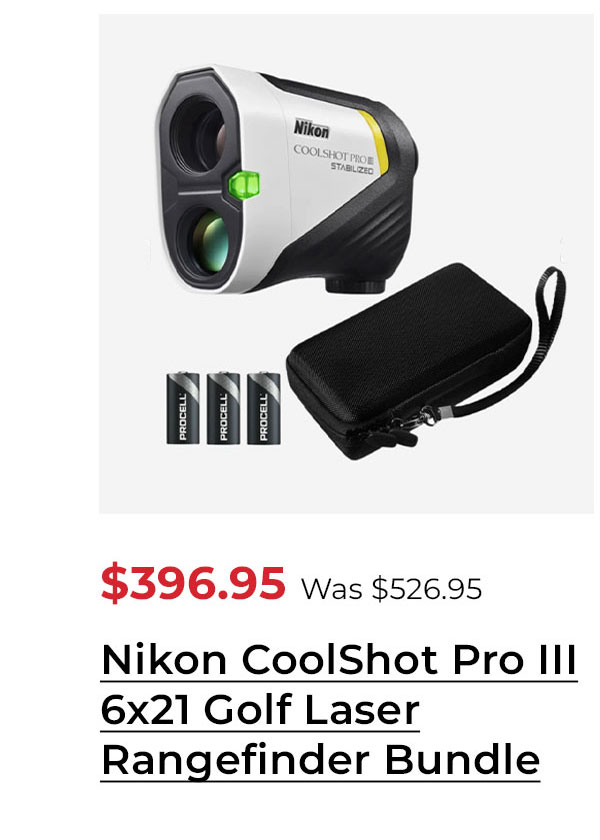 Nikon CoolShot Pro III 6x21 Golf Laser Rangefinder Bundle