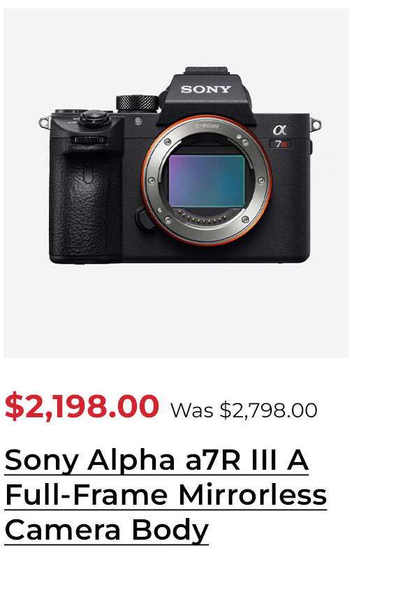 Sony Alpha a7R III A Full-Frame Mirrorless Camera Body (ILCE7RM3A/B)