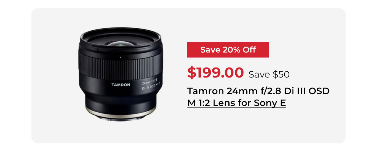 Tamron 24mm f/2.8 Di III OSD M 1:2 Lens for Sony E
