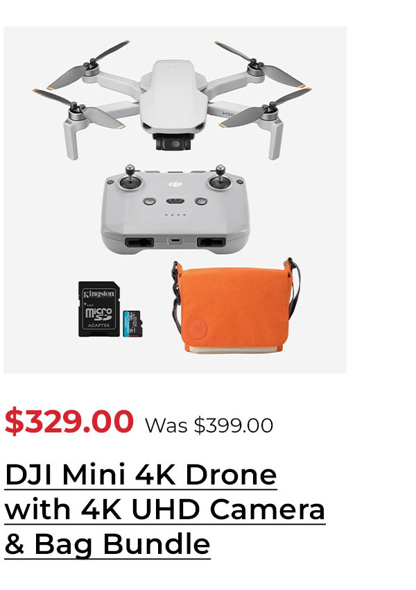 DJI Mini 4K Drone with 4K UHD Camera with 128GB MicroSDXC Memory Card and Drone Bag Bundle