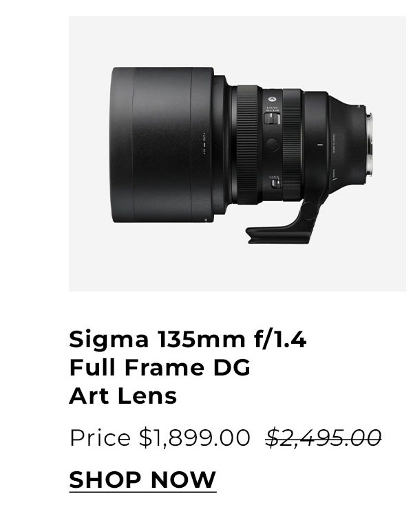 Sigma 135mm f/1.4 Full Frame DG Art Lens (Sony E-Mount)