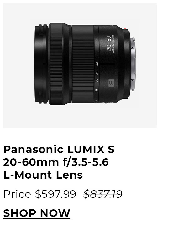 Panasonic LUMIX S 20-60mm f/3.5-5.6 L-Mount Interchangeable Lens