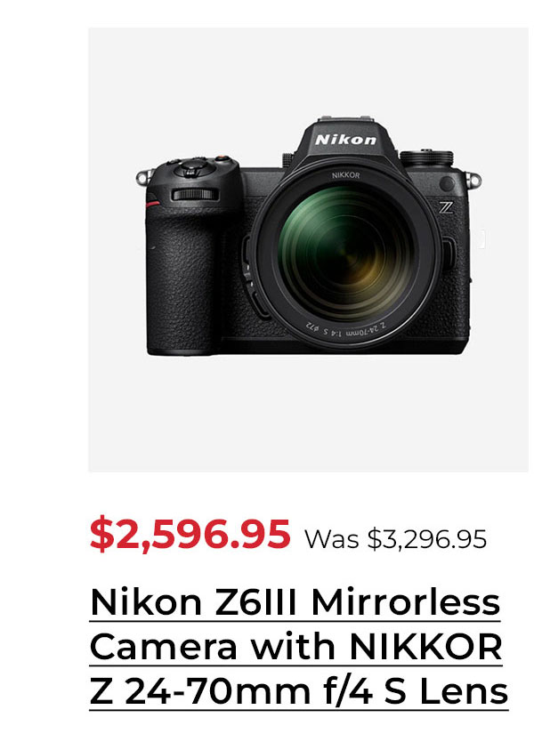 Nikon Z6III Mirrorless Camera with NIKKOR Z 24-70mm f/4 S Lens