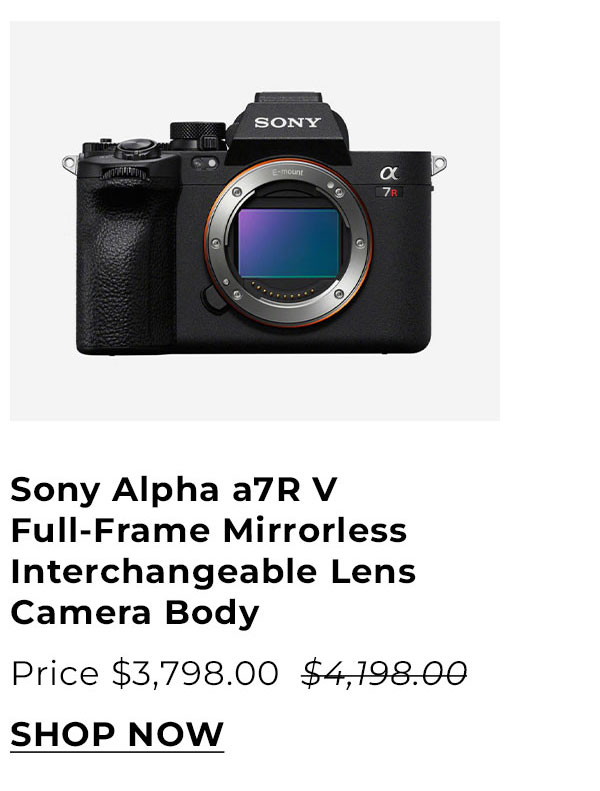 Sony Alpha a7R V Full-Frame Mirrorless Interchangeable Lens Camera Body