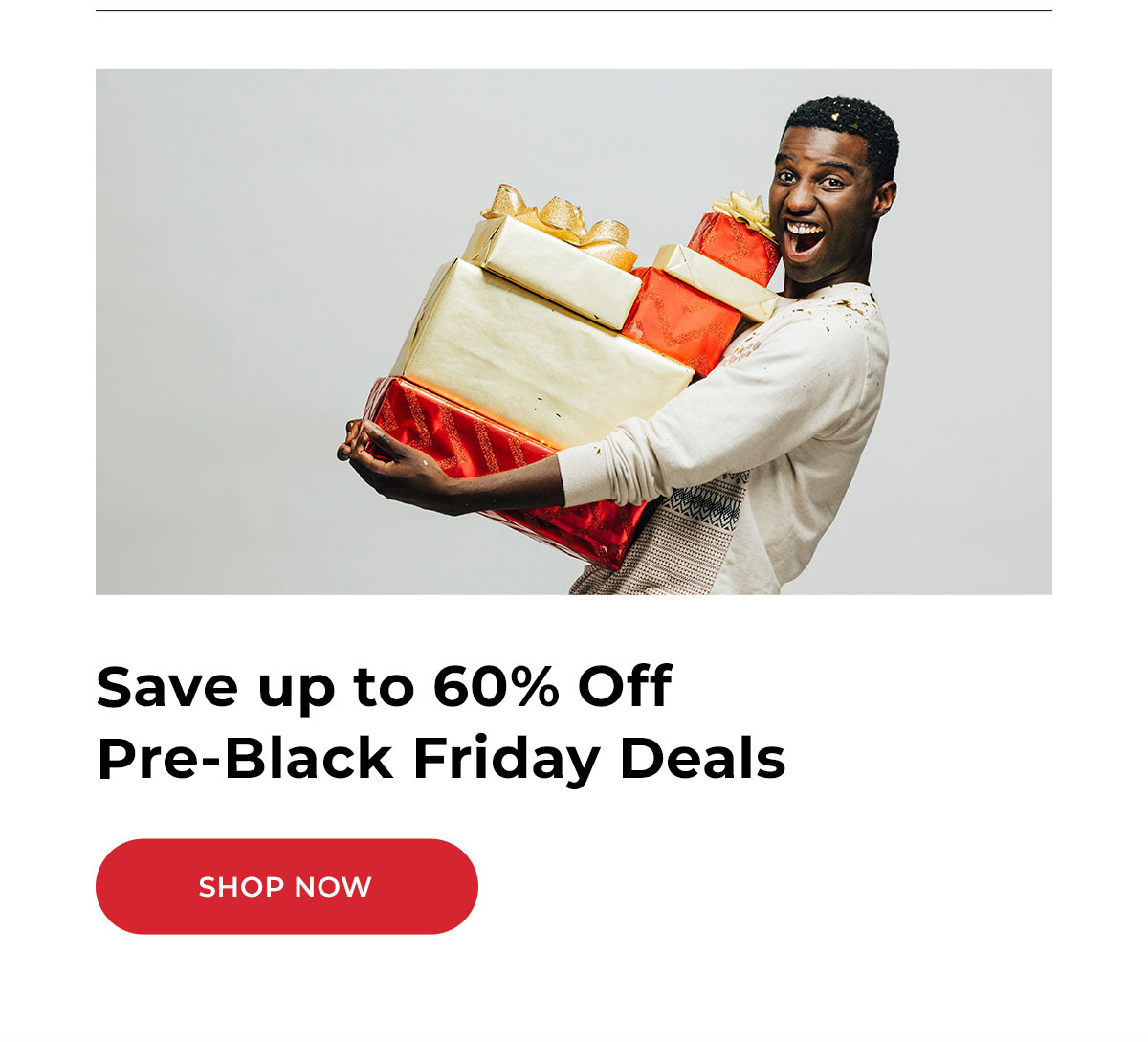 save up to 60% off pre-black friday deals