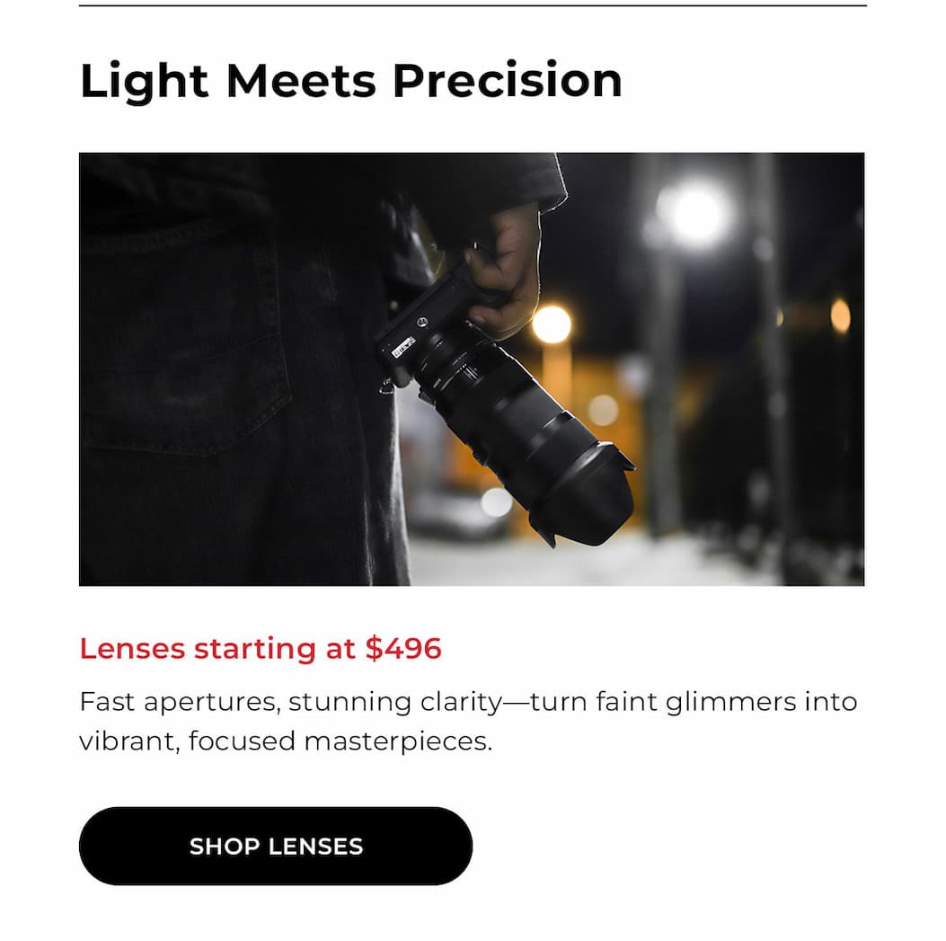 light meets precision: shop lenses