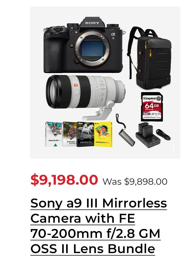 Sony a9 III Mirrorless Camera with FE 70-200mm f/2.8 GM OSS II Lens Bundle