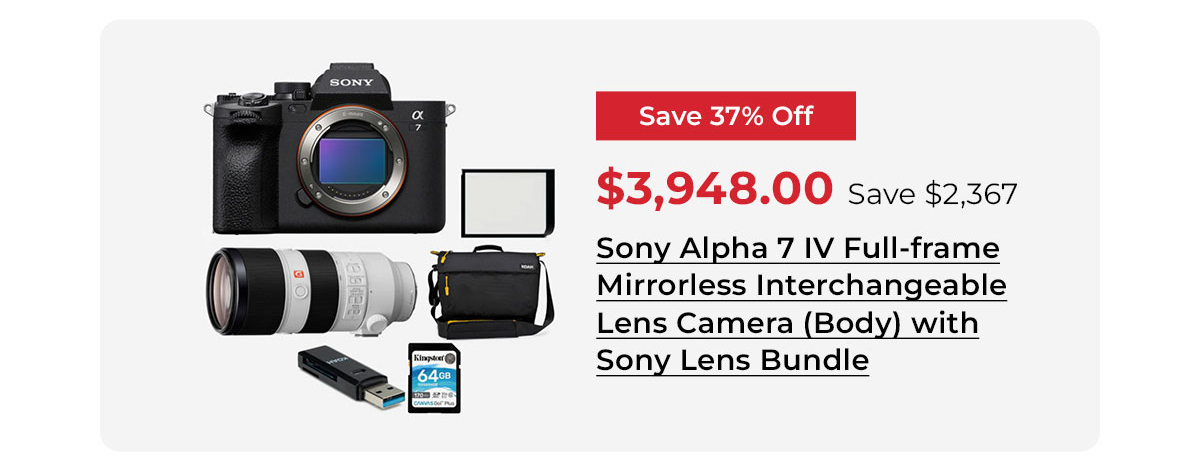 Sony Alpha 7 IV Full-frame Mirrorless Interchangeable Lens Camera (Body) with Sony Lens Bundle