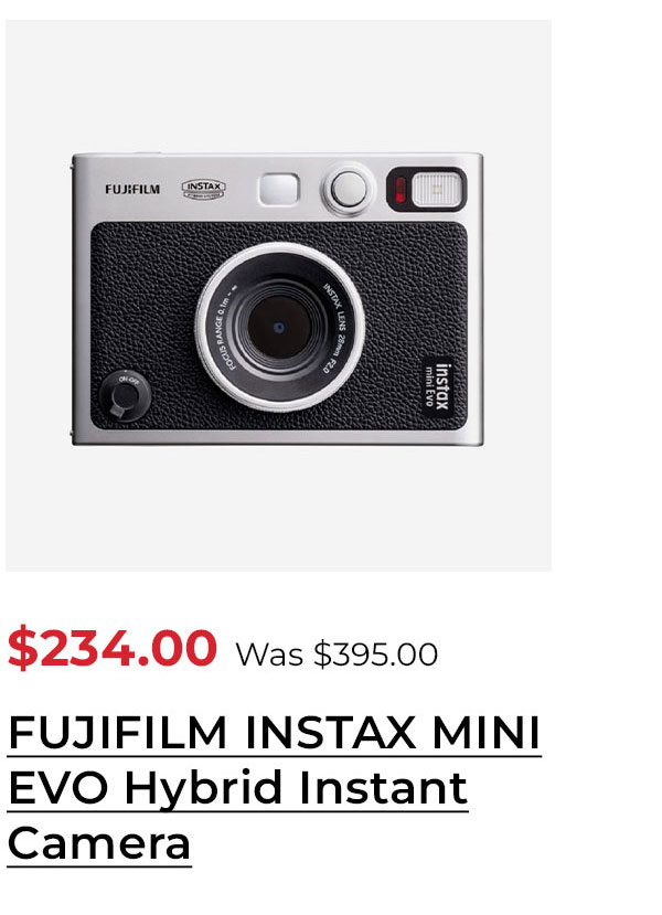 FUJIFILM INSTAX MINI EVO Hybrid Instant Camera with 100 Creative Options (Black)