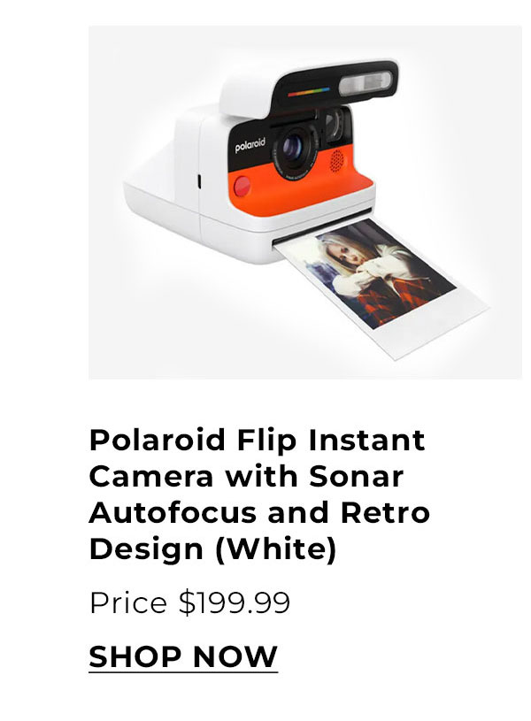 Polaroid Flip Instant Camera with Sonar Autofocus and Retro Design (White)