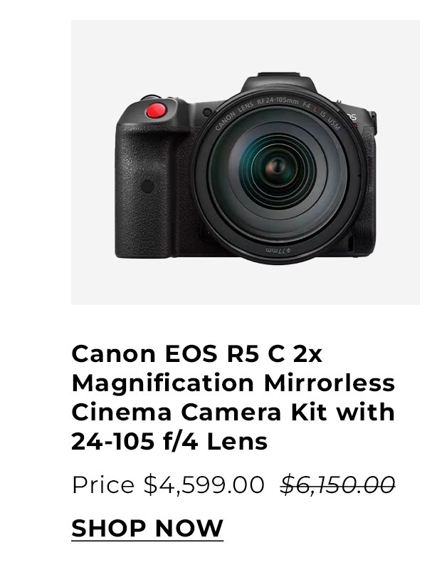 Canon EOS R5 C 2x Magnification Mirrorless Cinema Lightweight Camera Kit with 24-105 f/4 Lens