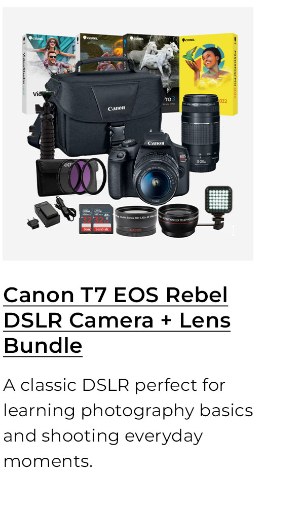 Canon T7 EOS Rebel DSLR Camera with EF-S 18-55mm and EF 75-300mm Lens and Bundle