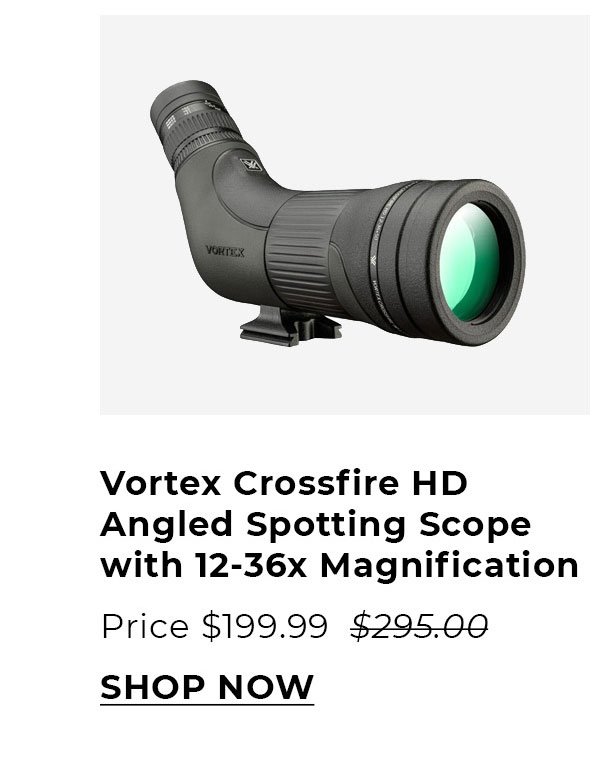 Vortex Crossfire HD Angled Spotting Scope with 12-36x Magnification, 50mm Objective Lens Diameter