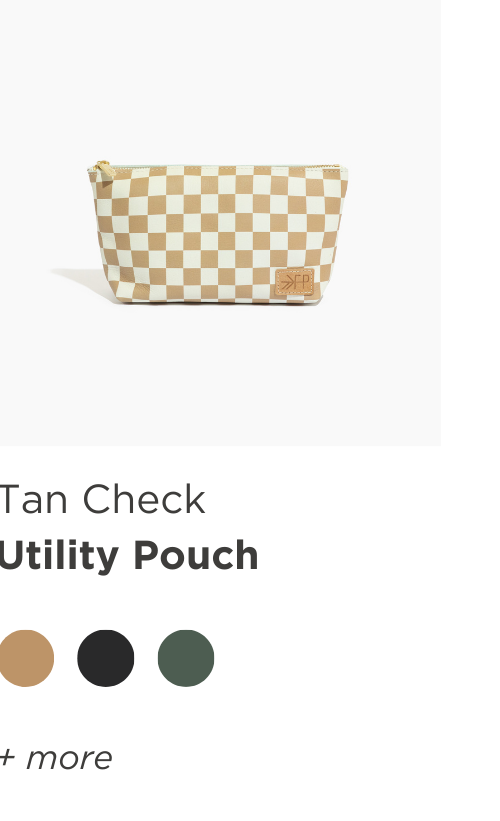 Tan Check Utility Pouch