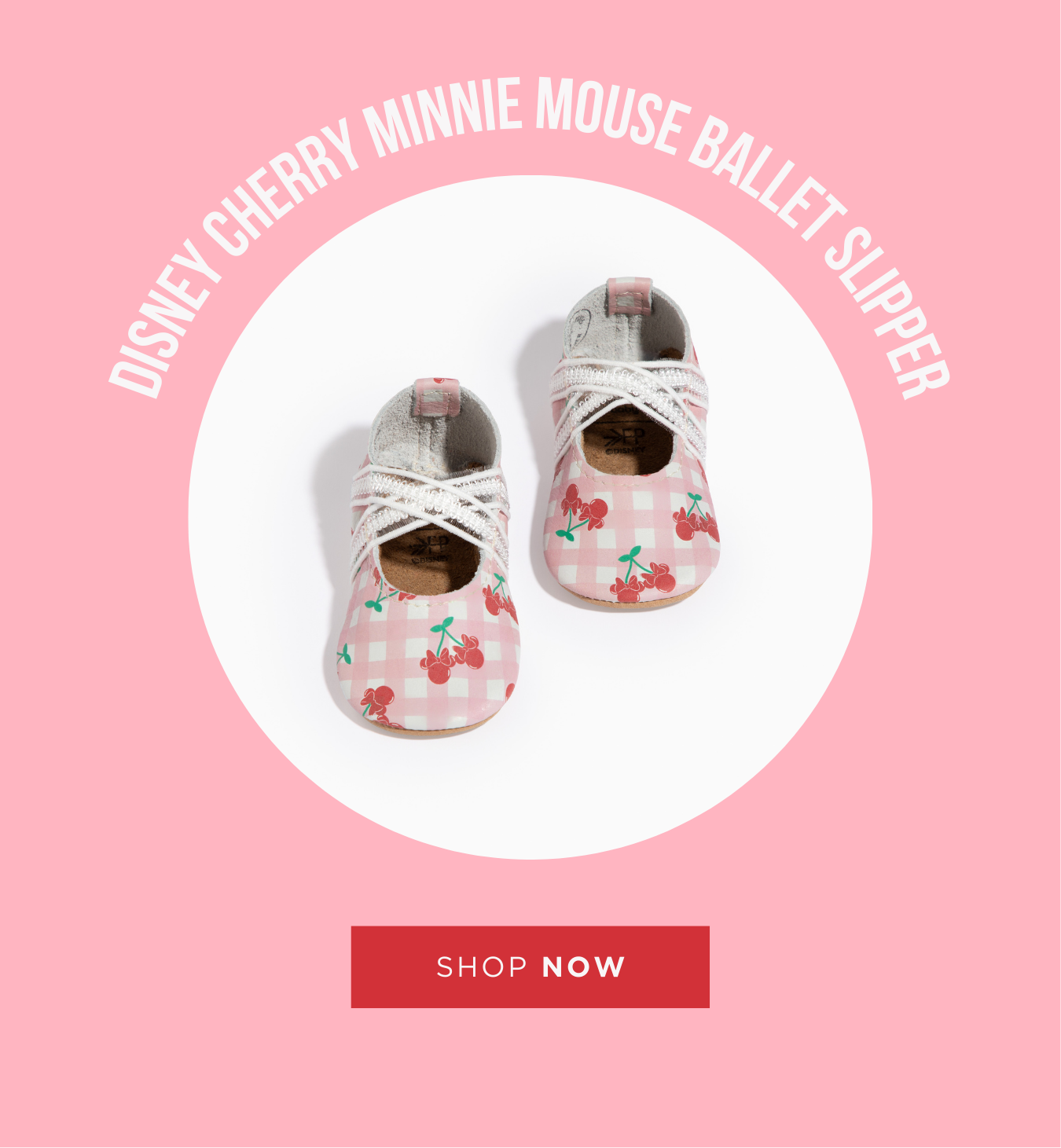 Disney Cherry Minnie Mouse Ballet Slipper