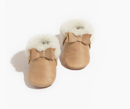 Shearling Bow Baby Shoe