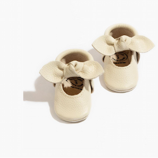 Birch Knotted Bow Baby Shoe