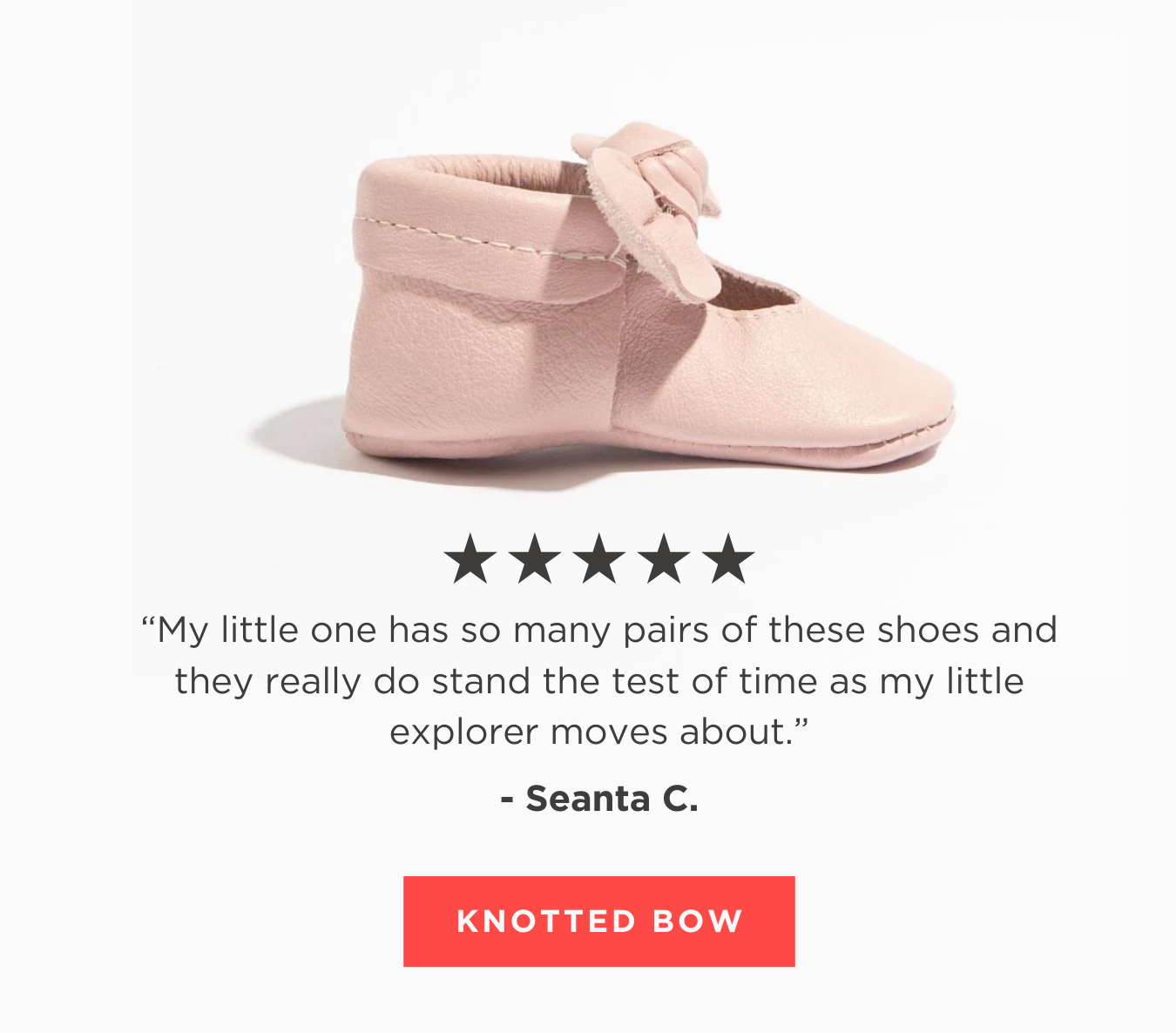 Blush Knotted Bow Baby Shoe