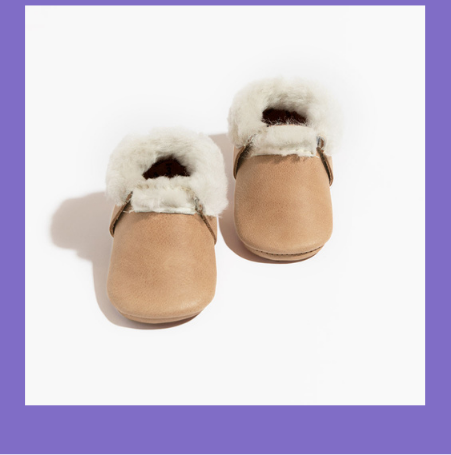 Weathered Brown Shearling Baby Shoe