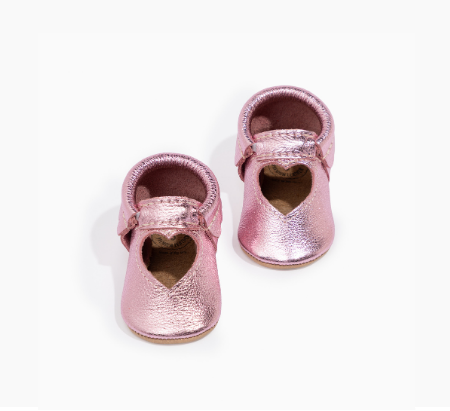 Frosted Rose Sweetheart Ballet Flat Baby Shoe