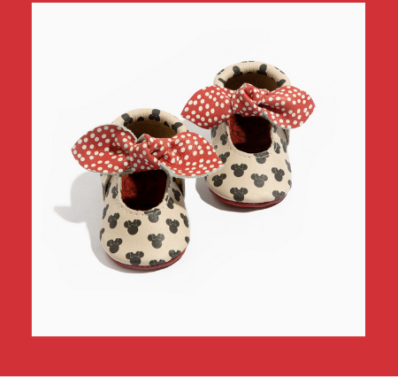 Minnie Dots Knotted Bow Baby Shoe