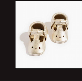 platinum mary jane baby shoe