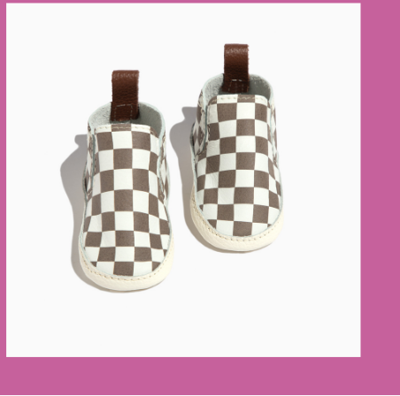 Chocolate Check Slip On Baby Shoe