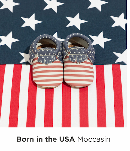 Born in the USA Moccasin Baby Shoe