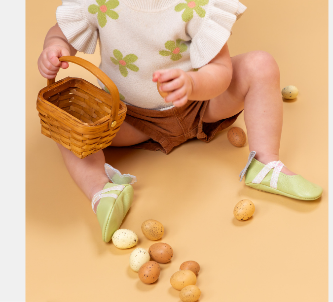 Mint Flutterby Baby Shoe
