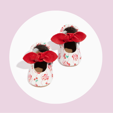 Disney Cherry Minnie Knotted Bow Baby Shoe