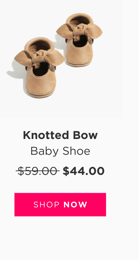 Weathered Brown knotted bow baby shoe