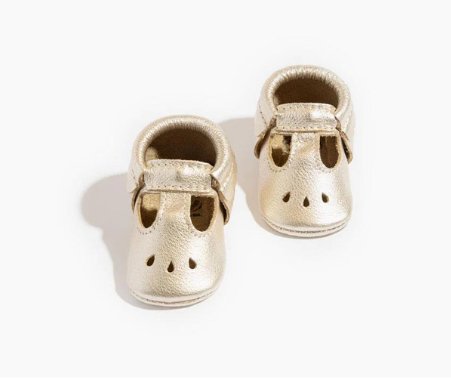 Platinum Mary Jane Baby Shoe