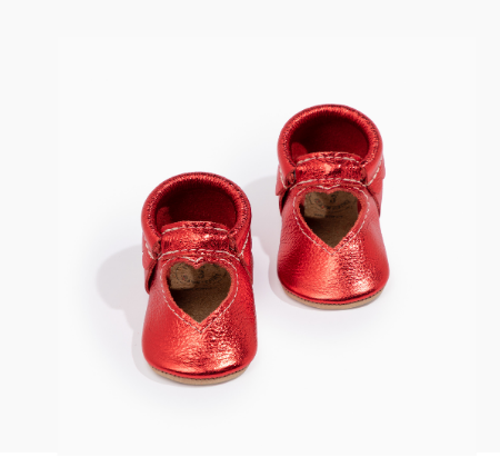 Ruby Red Sweetheart Baby Shoe