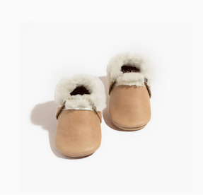 Weathered Brown Shearling Baby Shoe