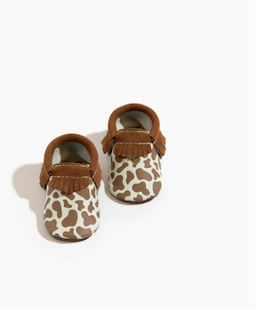 Suede Cow Print Baby Shoes