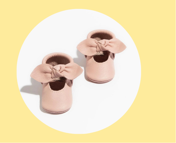 Blush Knotted Bow Baby Shoe