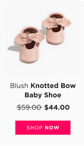 Blush Knotted Bow Baby Shoe