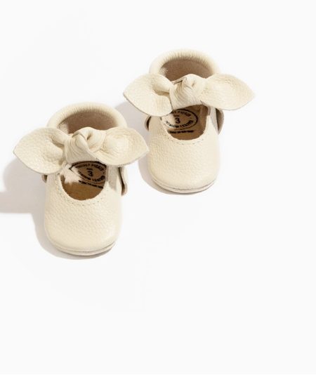 Birch Knotted Bow Baby Shoe