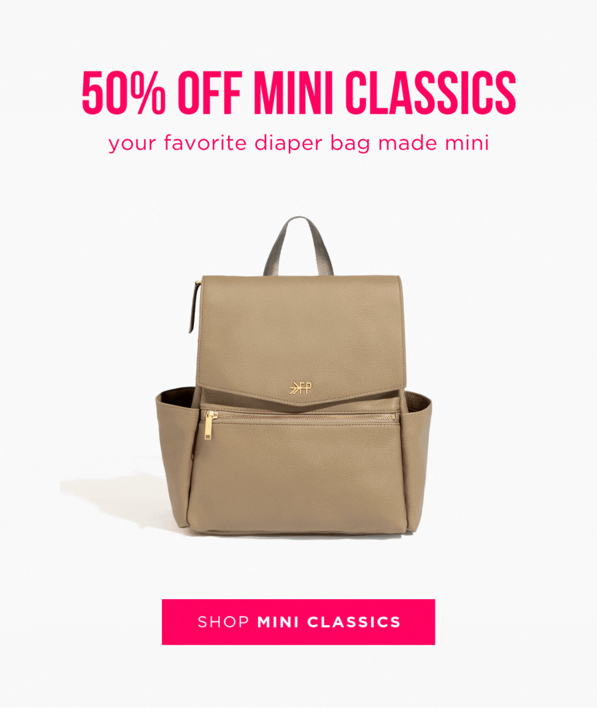 Cognac Mini Classic Diaper Bag