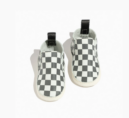 Ebony Check Slip On Baby Shoe