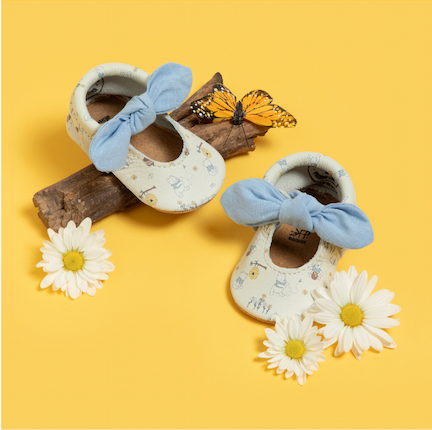 Disney Pooh Bear Linen Knotted Bow Baby Shoe