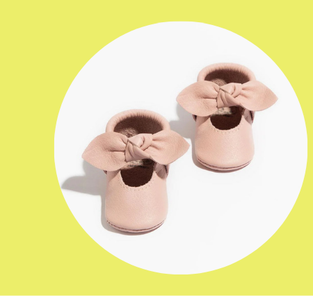 Blush Knotted Bow Baby Shoe