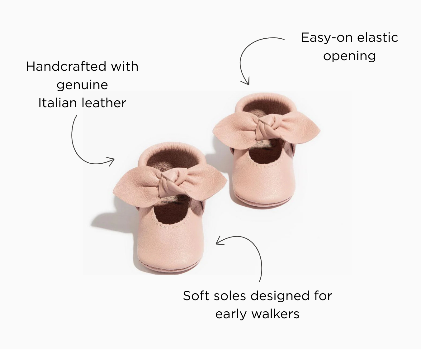 Blush Knotted Bow Baby Shoe